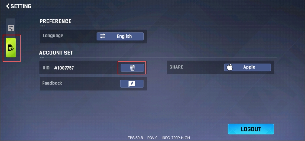 Tap Delete Account